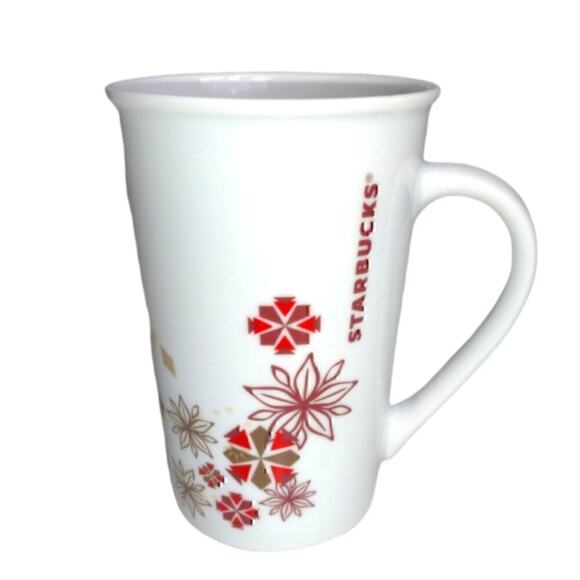 Starbucks 2013 Winter Poinsettia Tapered Coffer/Tea Mug Collectible - Picture 1 of 5